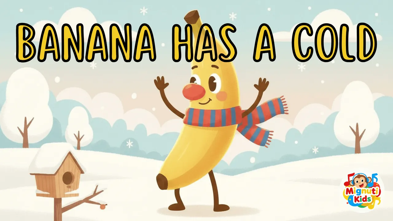 Banana Has a Cold – Banana Berry with a scarf in the snow
